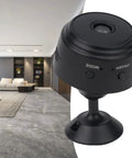 Dead Simple 1080P WiFi Wireless Security Camera With Night Vision And Smart Motion Alerts Featuring 120 Degree Wide Angle Lens set up in modern indoor living space.