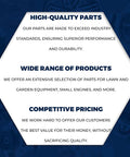 Hexagon graphic with high-quality parts, wide range of products, and competitive pricing text for Air Filter Combo 102 036 Compatible With Kohler KT715.
