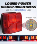 Wireless Trailer Lights Kit With Magnetic LED Tow Light Rechargeable Battery 7 Way To 4 Way Transmitter
