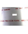 Close-up of Heavy Duty Aluminum 6061 T6 Sheet Plate 1/4 Inch Thick 16 by 16 Inch Weldable Mill Stock with text markings