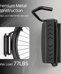 Four Pack Heavy Duty Bike Wall Mounts With Swivel Hangers, Holds Up To 77 Lbs Each, premium metal construction close-up view.
