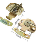 Rock Solid Heavy Duty Table Locks And Under Mount Connectors For Dining Training Extension And Conference Workstations Premium iron frame table lock with spring, size 6.3cm by 4.5cm.