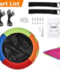 Saucer Swing 40 Inch Circle Disc With Adjustable Straps 900 Lb Weight Capacity Multicolor Backyard Outdoor Swing For Kids parts