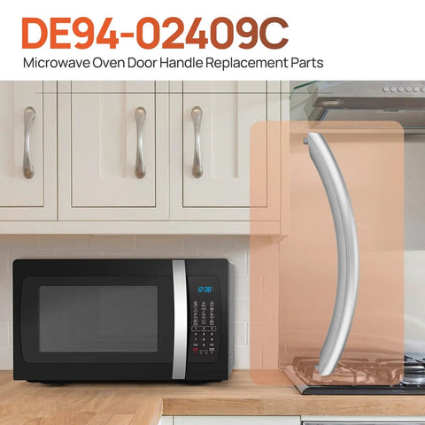 Door Handle Replacement For Microwave Ovens Premium ABS Plastic With Thermal Insulation, Durable Build, And Easy Install, Replaces DE94-02409C And SMH1611SE Models, Twelve And One Eighth Inch Fit For Microwaves, Ideal Kitchen Appliance Repair Part