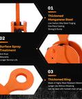 BEAMNOVA 2 Ton vertical plate lifting clamp, orange thickened manganese steel, for lifting sheet metal