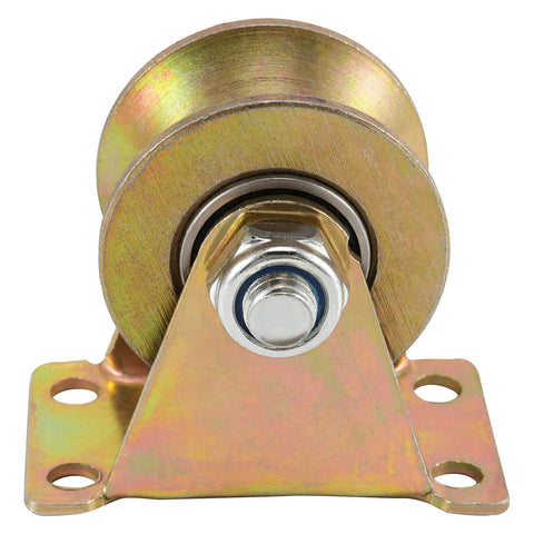 4 Pack 2 Inch U Groove Wheel Pulley 660 Lb 45 Steel Heavy Duty Sliding Gate Rollers With Bracket Rigid Caster For Inverted Track