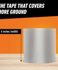 Clear Waterproof Patch And Seal Tape 4 Inch By 8 Foot Pack Of 4 for permanent weatherproof seals on display, 4 inch width highlighted