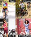 Ride-Ready Women's Padded Cycling Tights With 6-Panel Comfort, 28 Inch Inseam Breakaway Bike Pants in diverse cycling environments