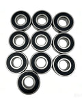 10 Pack 6204-2rs Deep Groove Ball Bearings, 20x47x14mm Double Sealed And Pre-Greased For Motors laid out on a white background.