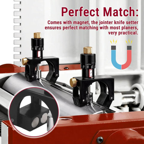 Magnetic Planer Blade Setting Jig, Adjustable Knife Height Gauge Setter for Jointer and Planer, High Carbon Steel Precision Tool for Woodworking