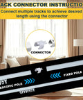 Heavy Duty Retractable Curtain Track System For Ceiling Or Wall Mount Aluminum With Silent Rollers Adjustable 3.3ft To 5.9ft Includes Complete Installation Kit Perfect For Room Dividers Showers And Living Rooms, connector and track setup