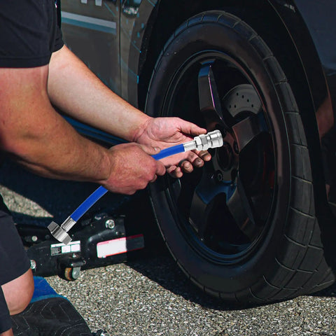 Heavy Duty Truck Trailer Air Line Hose Assembly With Quick Connect Brake Fittings Built In Leak Proof Protection Blue Zinc Alloy Pu Material For Simple Plug And Play Top Quality Installation Fits Most Semi Trucks And Trailers Safely, blue hose close-up