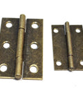 Rock Solid Vintage Antique Bronze Folding Hinges Premium Zinc Alloy Cabinet Hardware Kit showing two sizes for versatile mounting.