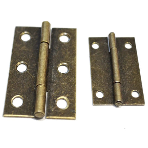 Rock Solid Vintage Antique Bronze Folding Hinges Premium Zinc Alloy Cabinet Hardware Kit showing two sizes for versatile mounting.