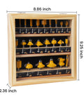 24 Piece Tungsten Carbide Router Bit Set With 1 Quarter Inch Shank Visible Wooden Storage Case With Size Index