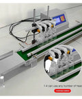 Four Head Liquid Filling Machine With Digital Control And Conveyor Belt Straight Up Reliable Operations For Honey Water Juice And Wine, showing filling process.