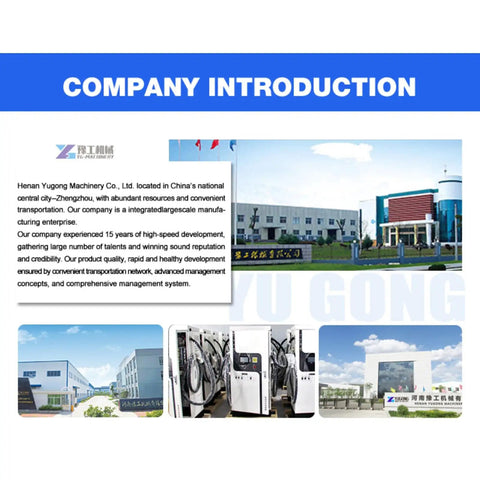 Company introduction with buildings and Ultra Fast DC EV Charger 80KW To 120KW Dual Connector Charging Station display.