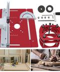 Aluminum Router Table Lift Kit With Knucklehead Proof Calibration And Reinforced Insert Plate Base, 200x240mm red mounting plate and accessories