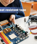 Person soldering electronics with Four Rolls 20mm by 25m Heat Resistant Sublimation Tape For Heat Press And Soldering.
