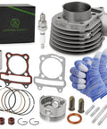 150CC Top End Rebuild Kit With 57.4MM Bore Piston Ring Gasket And Spark Plug For Easy Install 4 Stroke Engines 152QMI 157QMJ