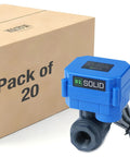 Heavy Duty Half Inch Upvc Motorized Ball Valve With Electric Two Wire Auto Return Switch Full Bore passageway and pack of twenty.
