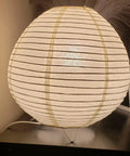 Cozy Akari Inspired Paper Desk Lamp For Bedroom And Dorm Rooms Easy Assembly No Tools Rice Paper Table Lamp White Mini 10 Inch Lantern Japanese Style Bedside Light on wooden table