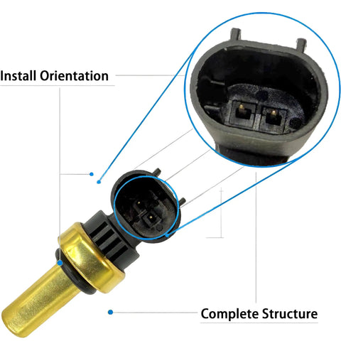 Beat The Heat Engine Coolant Temperature Sensor With Wiring Harness Connector showing detailed installation orientation and structure.