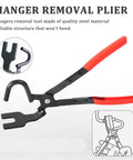 Exhaust Hanger Removal Tool Kit with 2 Four Hole Hangers, Universal Exhaust Hanger Pliers shown with red handles.