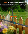 Drip Irrigation Kit With Smart Water Timer For Garden Yard And Greenhouse, 360° adjustable nozzles watering flowers