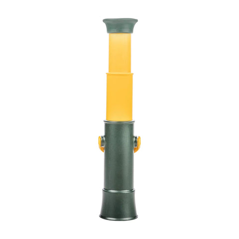Green and Yellow Telescope Playset Attachment With 360 Degree Spin for Kid Friendly Outdoor Adventures Durable Polyethylene Build Easy Mounting Kit Included Sparks Imagination and Endless Backyard Explorations