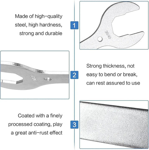 All In One 4 In 1 Bicycle Wrench Kit For Quick Bike Repairs, detailed view of steel material and anti-rust coating