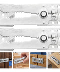 Rock Solid Heavy Duty Sectional Sofa Connectors And Dual Tooth Interlocking Clamps For Modular Couches in silver metal finish.