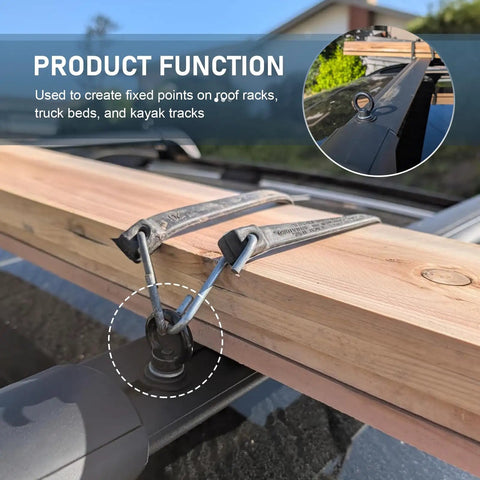 4 Pack T Track Mount Tie Down Anchors for Roof Racks M8 Stainless Steel securing wood on car rooftop