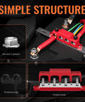 Heavy Duty 12 Volt 250 Amp Bus Bar And Power Distribution Block Featuring Four Three Eighth Inch Studs for wiring setup