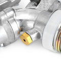 Close-up of Heavy Duty Zinc Alloy Rocking Arm Sprinkler with gold hex nut and copper tip for farm watering and industrial cooling.