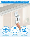 72 Inch By-Pass Closet Track Kit For Sliding Doors With Brass-Plated Pulls And Offset Rollers, focus on guide installation