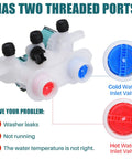 Washer Water Inlet Valve Replacement W11165546 With Hot And Cold 2 Threaded Ports, Red And Blue Mesh Inserts, 3 Push On Valves