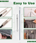 Four Piece Drawstring Threader Tool Set In Stainless Steel, Includes Long Loop Turners And Short Rope Threading Clips in use