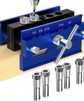 Self Centering Dowel Jig Kit With Drill Guide And 6 Drill Bushings, Pro Grade Doweling Jig for precise holes in wood