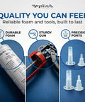 10 Ft Fast Set Concrete Crack Repair Kit With Polyurethane Injection System showing durable foam, sturdy gun, precision ports