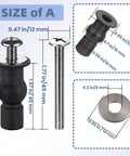 Stainless Steel Toilet Seat Screws Kit with Expanding Rubber and Plastic Nuts Sizes Detail Diagram
