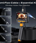 Endoscope Camera With Light Handheld Borescope 4.3 Inch IPS Color Screen Real Time HD Inspection 178 Degree Wide Angle Portable Tool, semi-rigid cable kit