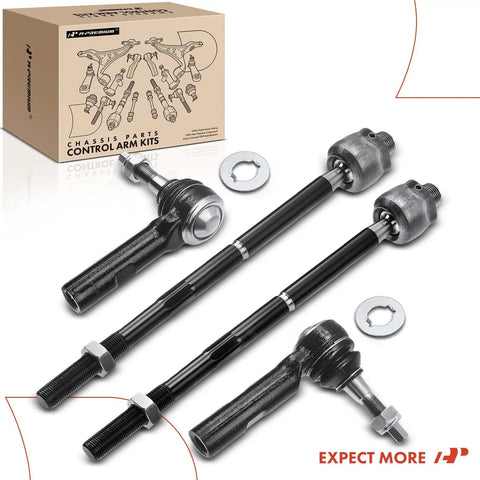 Front Inner And Outer Tie Rod End Kit Fits Dodge Challenger Charger Magnum And Chrysler 300 For RWD Models 2005 2010 Replacement Steering Linkage Upgrade Easy Install, 4-piece set with box