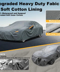 All Weather 16 Layer Car Cover Waterproof Heavy Duty Outdoor Vehicle Cover Universal Fit For Sedan SUV covered on a car