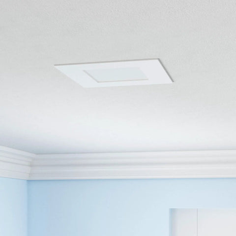Ultra Thin 6 Inch Square LED Recessed Light Kit 4 Pack, Dimmable Downlights With 2700K to 5000K Color Temp, installed on ceiling