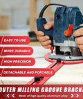 Person using All In One Router Milling Groove Bracket With Aluminum Alloy Construction And 4 In 1 Circle Cutting Jig for woodworking.