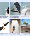Installation guide for Solar Ceiling Lights With Motion Sensor 2 Pack 5 Modes 3200K 4000K 6000K Dimmable Daytime Solar Shed Lighting On Off Switch And Remote Outdoor Indoor For Home Barn Shop Chicken Coop