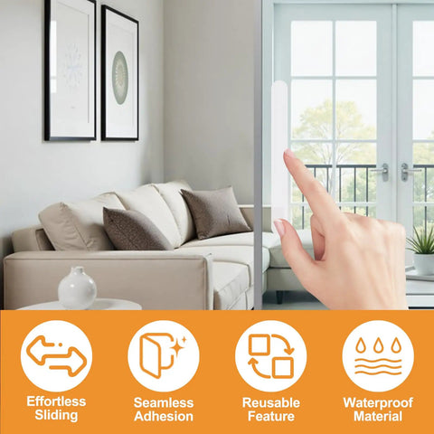 Acrylic Self Adhesive Push Pull Handles 4 Pack For Cabinets Drawers Dresser Glass Doors And Windows Matte Finish 110mm