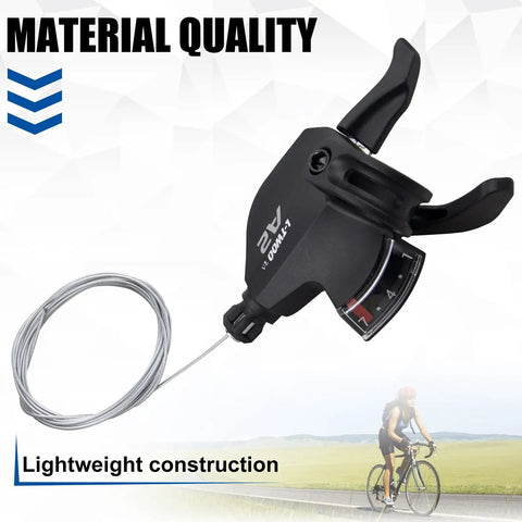 7 Speed Right Thumb Gear Shifter Lever For Mountain Bike With Cables, Fits 22.2Mm Handlebars