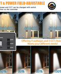 Legit 12 Pack Led Wall Pack Lights For Outdoor Commercial Areas With Dusk To Dawn Sensor Up To 125W, showing adjustable CCT settings.